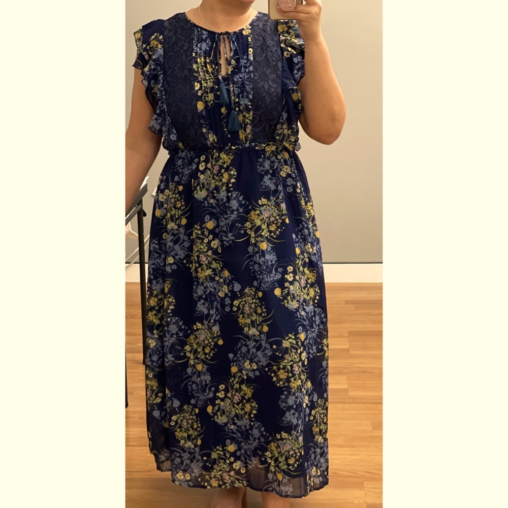 Blue floral Summer dress size large